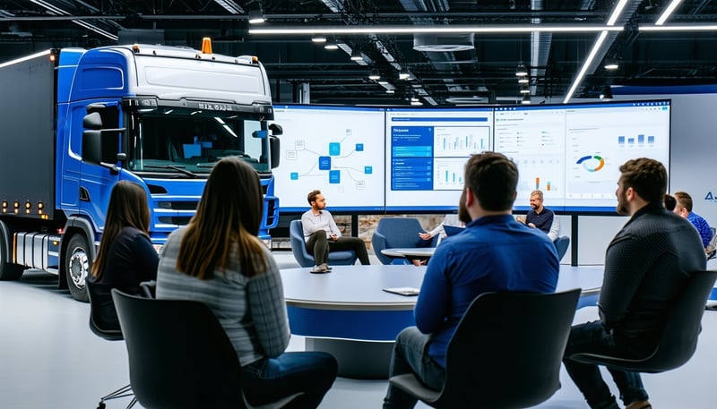 Optera Software Solutions team developing Microsoft cloud-based applications and demonstrating truckchecker.ai interface Optera Software Solutions team developing Microsoft cloud-based applications and demonstrating truckchecker.ai interface